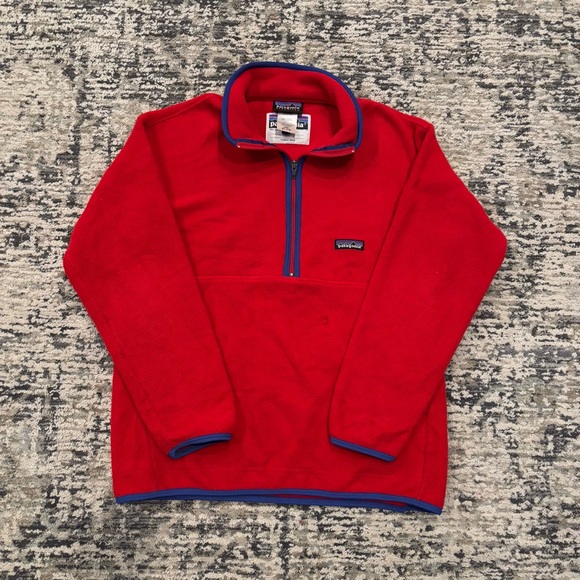 Vintage Patagonia Synchilla Marsupial Half Zip Pullover Kids XL 14 65521  Rare